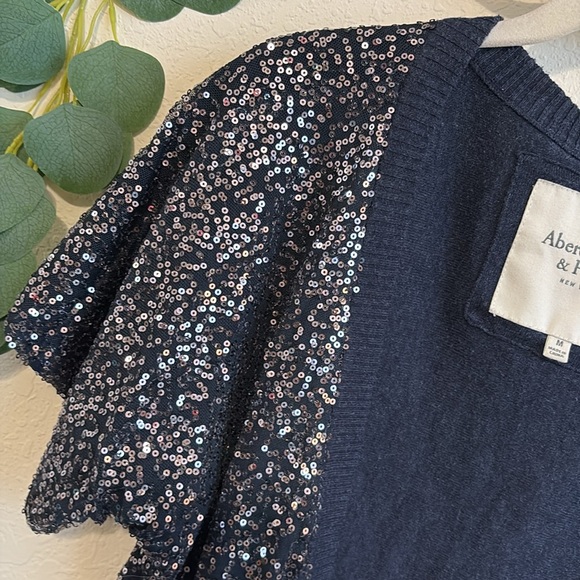 Y2K Abercrombie & Fitch Blue Sequined Cropped Cardigan✨ - Picture 5 of 8